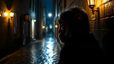 Traum von einem Affen auf der Schulter