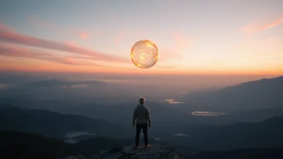 Traum von der Aussicht vom Berg