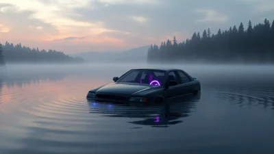 Traum von einem im Wasser versinkenden Auto