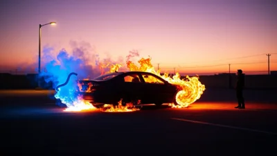 Traum von einem brennenden Auto