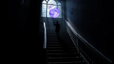 Traum von einer dunklen Treppe
