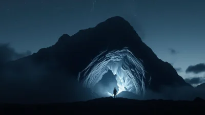 Traum von einem dunklen Berg