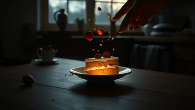 Traum vom Essen eines Erdbeerkuchens