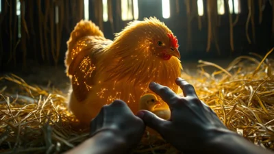 Traum von einer Glucke mit Küken