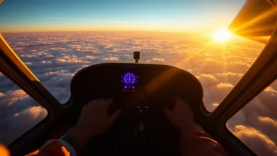 Traum vom Fliegen mit einem Flugzeug