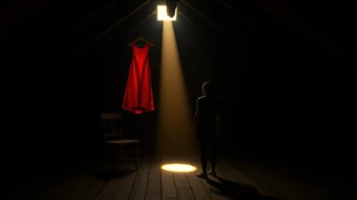 Traum von rotem Kleid