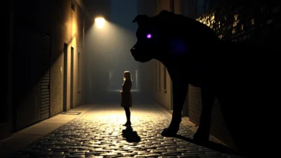 Traum von einem schwarzen Hund