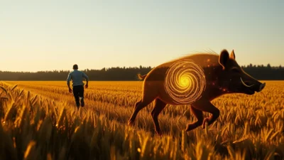 Traum von der Flucht vor einem Wildschwein