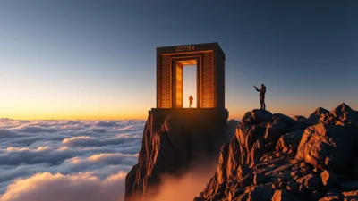 Traum vom erreichten Berggipfel