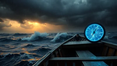 Traum von einem Boot im Sturm