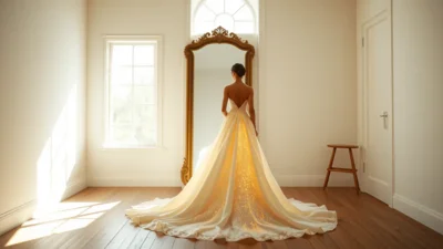 Traum vom Anziehen des Brautkleids