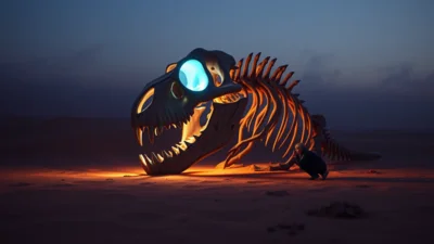 Traum von einem Dinosaurier-Skelett