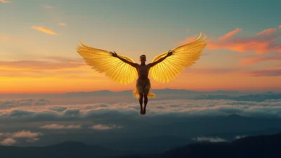 Traum vom Fliegen wie ein Vogel