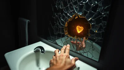 Traum von Glasscherben im Mund