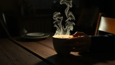 Traum vom Trinken heißer Schokolade