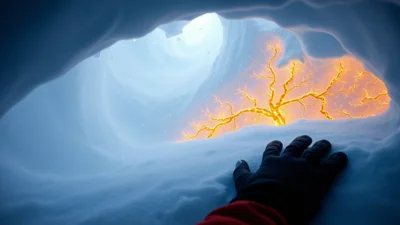 Traum von einer Lawine beim Skifahren