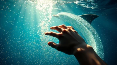 Traum vom Schwimmen mit Delfinen