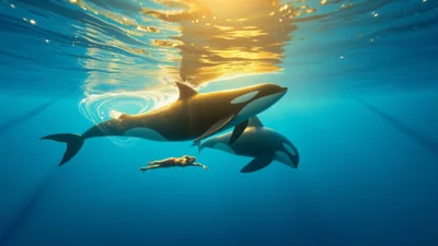 Traum vom Schwimmen mit Orcas