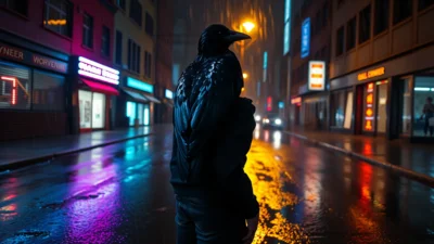 Traum von einem Raben auf der Schulter