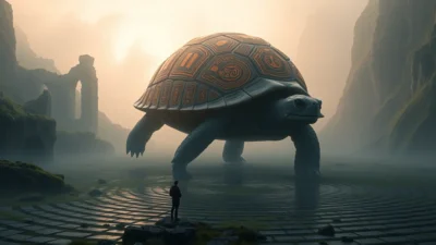 Traum von einer riesigen Schildkröte
