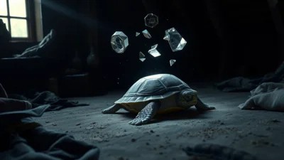 Traum von einer Schildkröte ohne Panzer