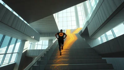 Traum vom Treppe hochlaufen