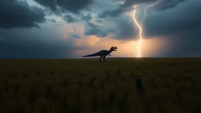 Traum von einem Dinosaurier, der dich jagt
